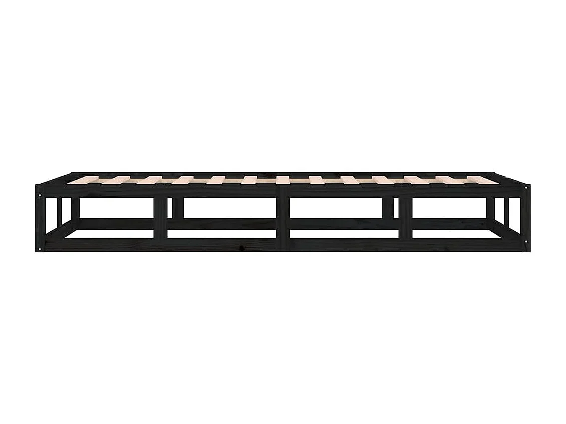 Cadre de lit sans matelas noir 90x200 cm bois massif