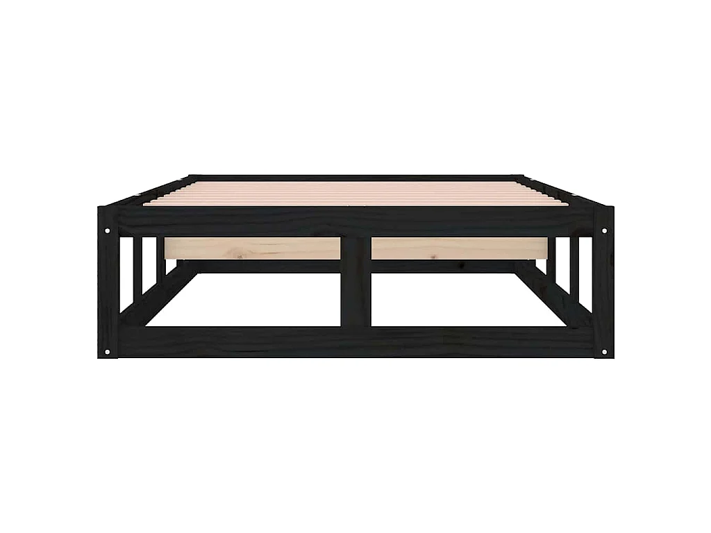 Massivholzbett Schwarz 90x200 cm