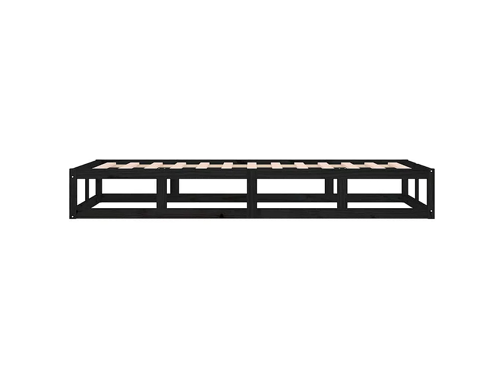 Massivholzbett Schwarz 90x200 cm
