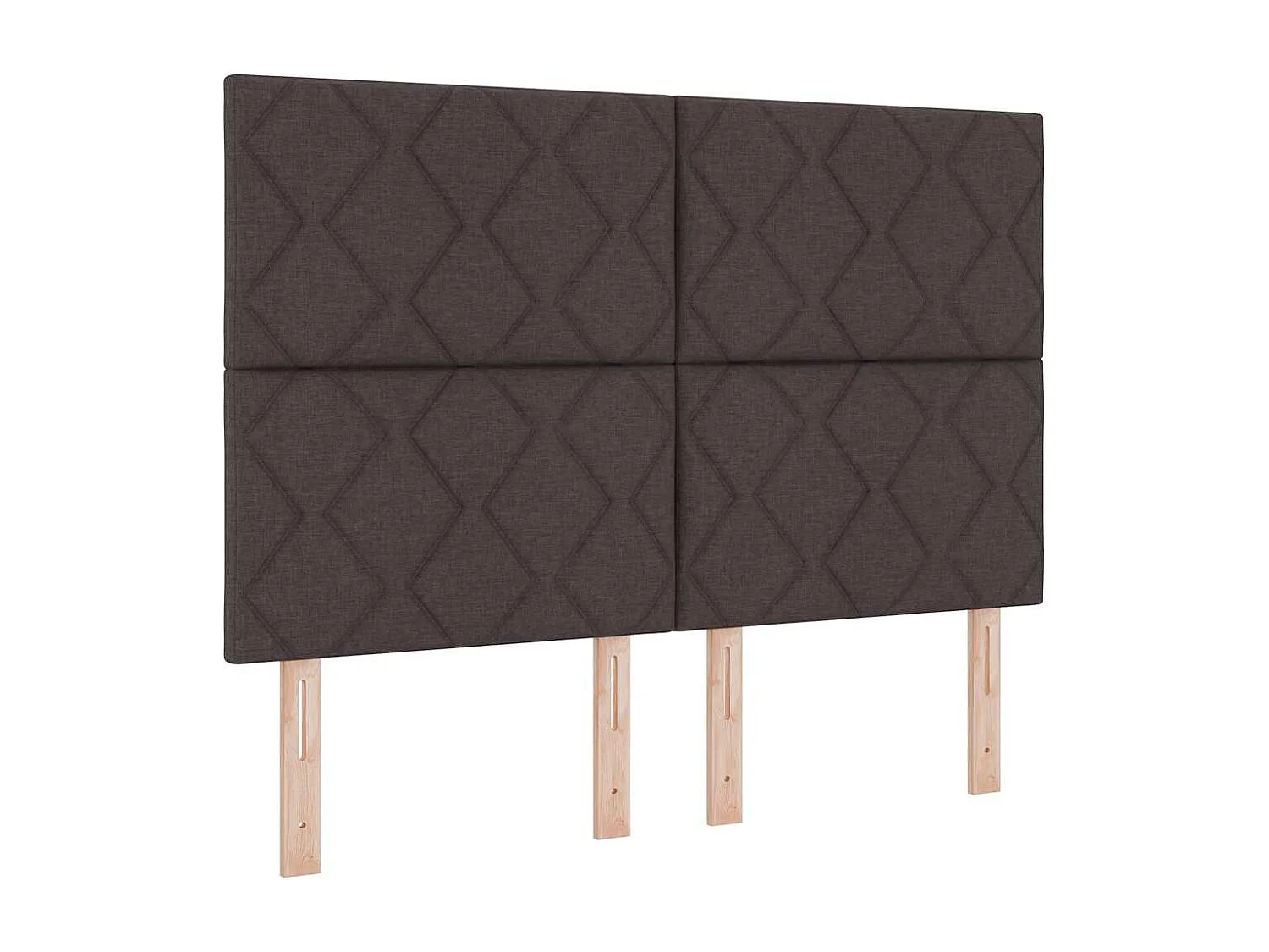 Lit à ressorts avec tête de lit Marron foncé 140 x 190 cm tissu