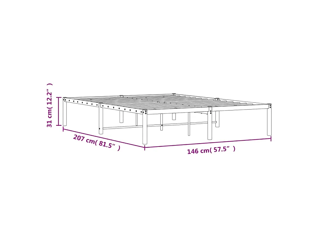 Bettgestell Metall Weiß 140x200 cm