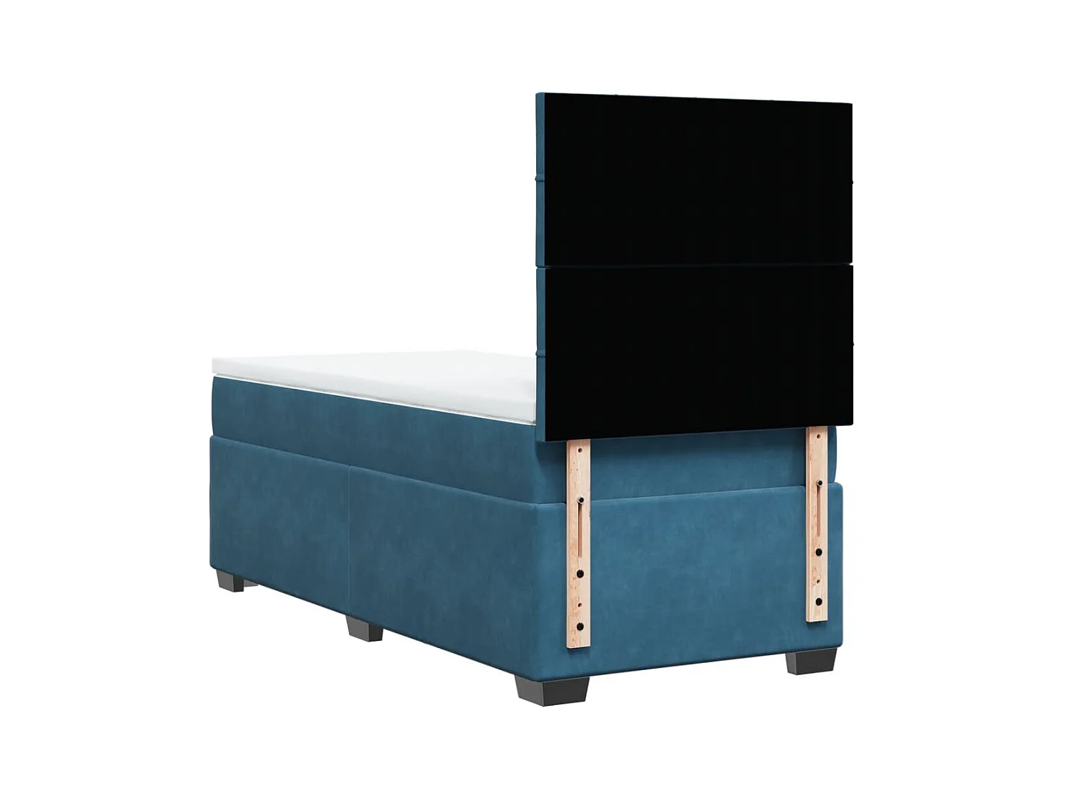 Sommier à lattes de lit avec matelas bleu 100x200 cm