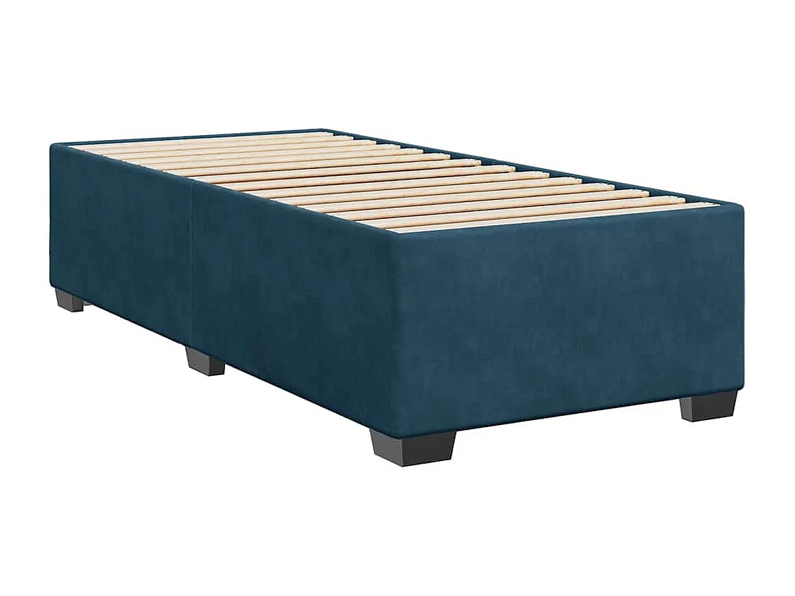 Boxspringbett mit Matratze Blau 100x200 cm Samt