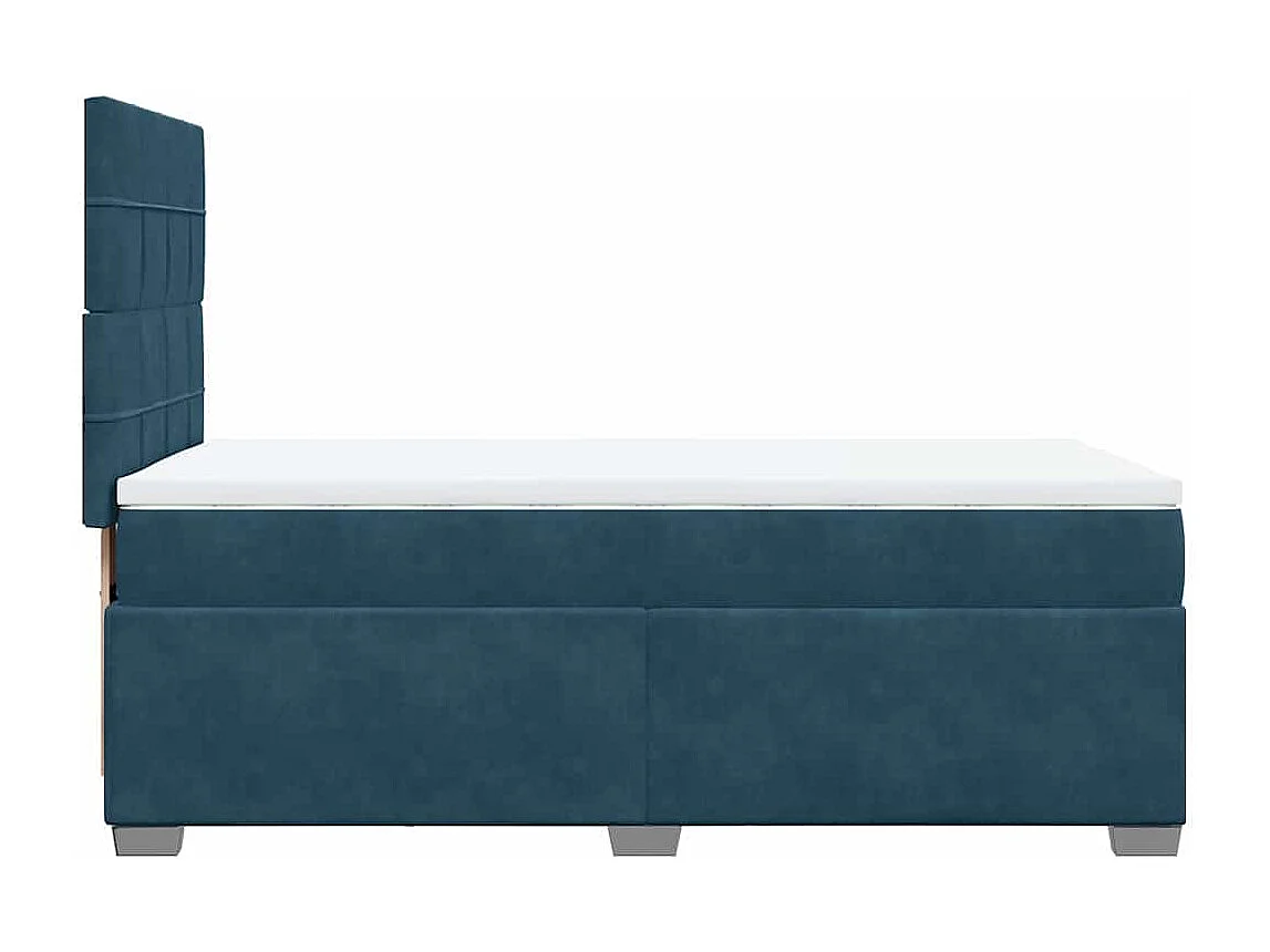 Boxspringbett mit Matratze Blau 100x200 cm Samt