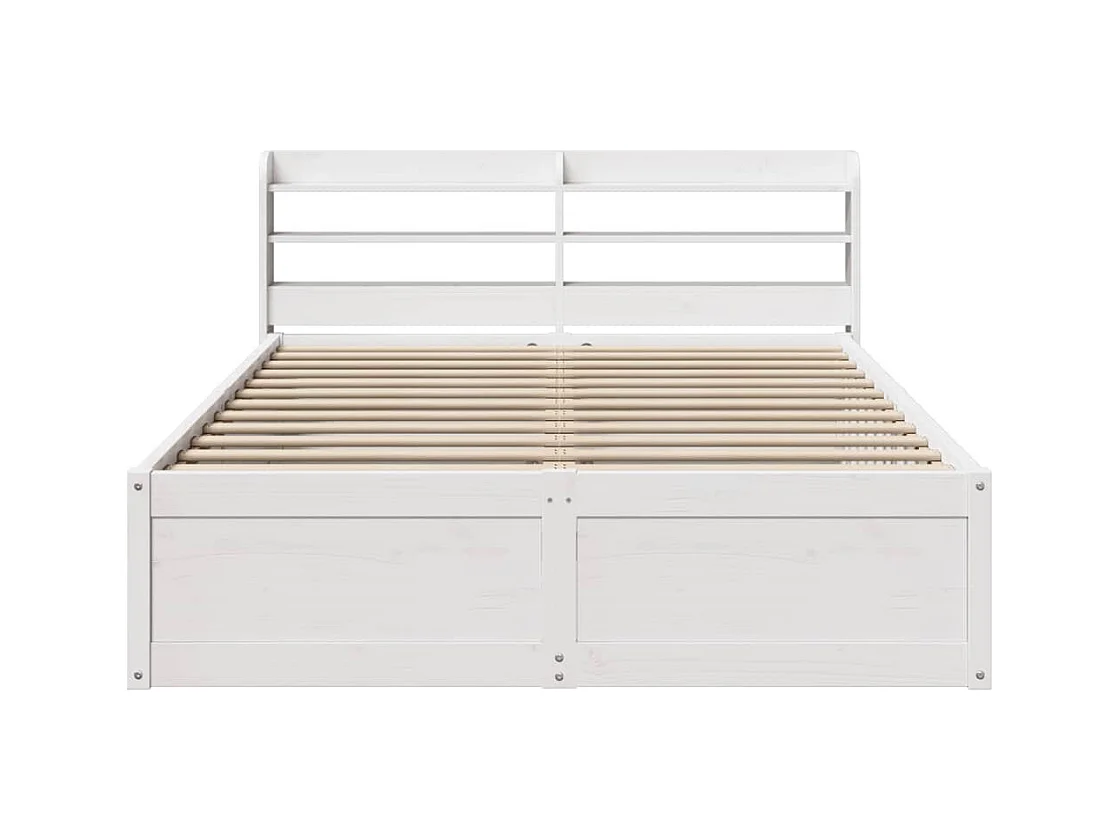 Cadre de lit avec tête de lit blanc 135x190 cm bois pin massif