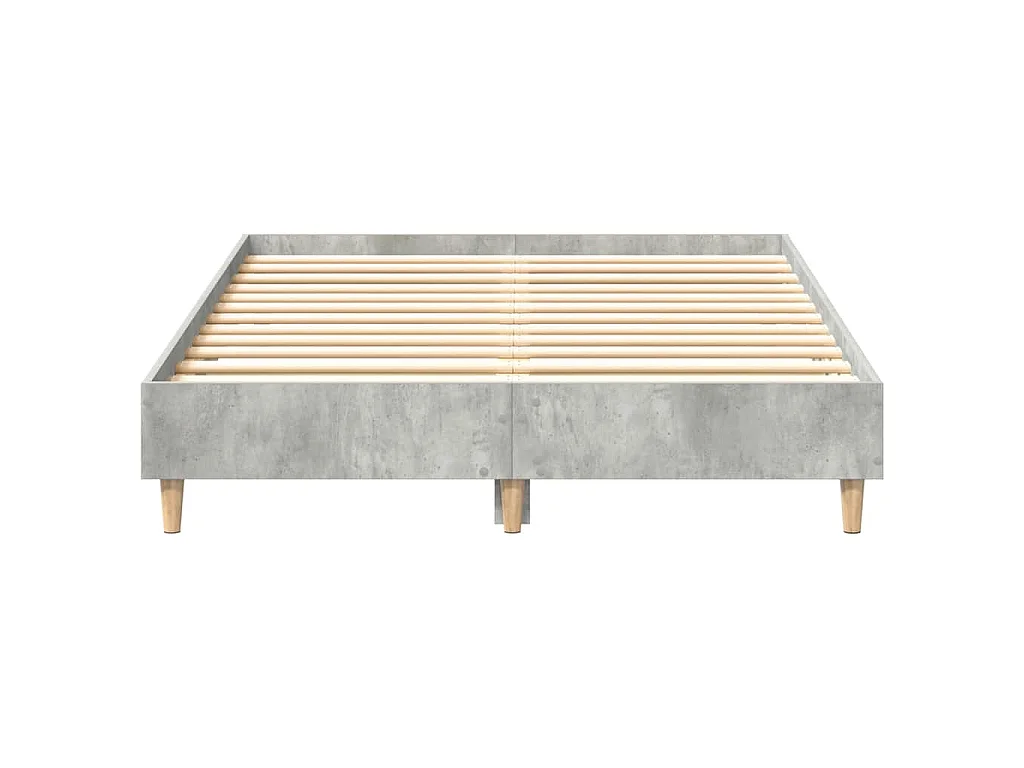 Estructura de cama sin colchón gris hormigón 135x190 cm madera
