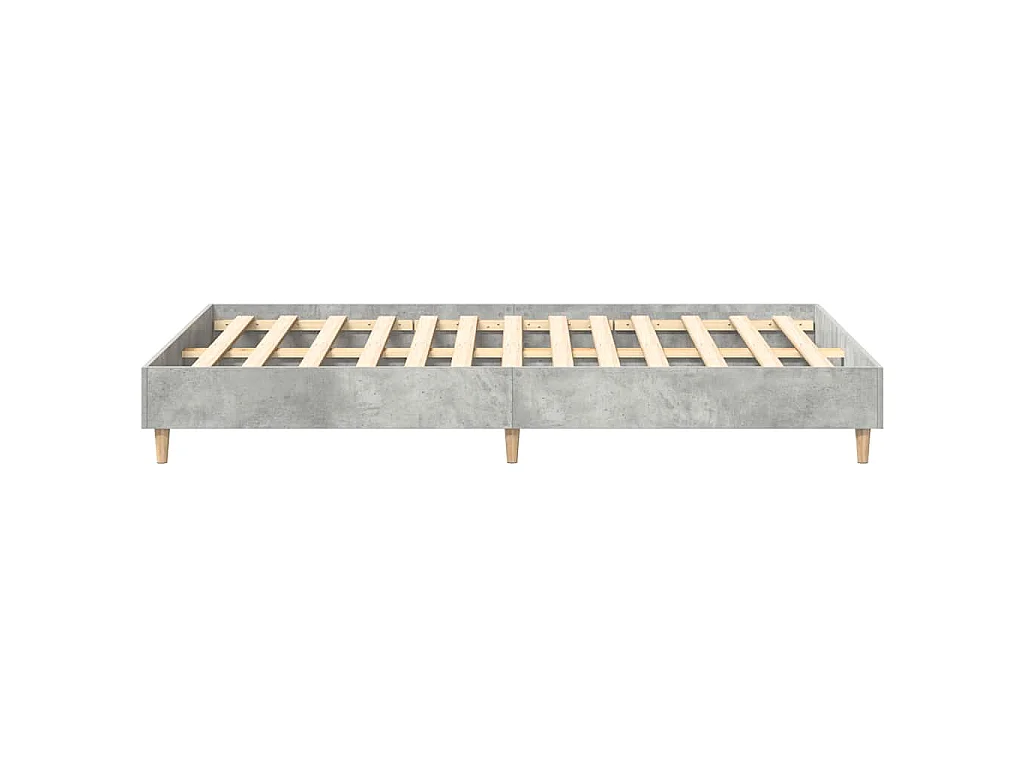 Estructura de cama sin colchón gris hormigón 135x190 cm madera