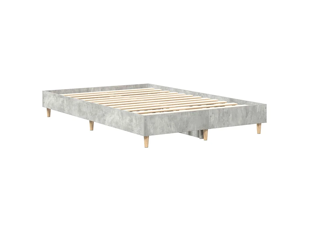 Estructura de cama sin colchón gris hormigón 135x190 cm madera