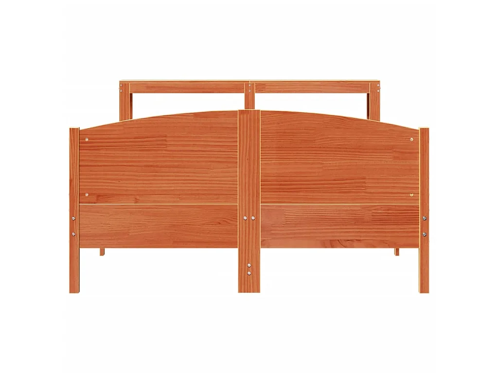 Bedframe zonder matras massief grenenhout wasbruin 135x190 cm