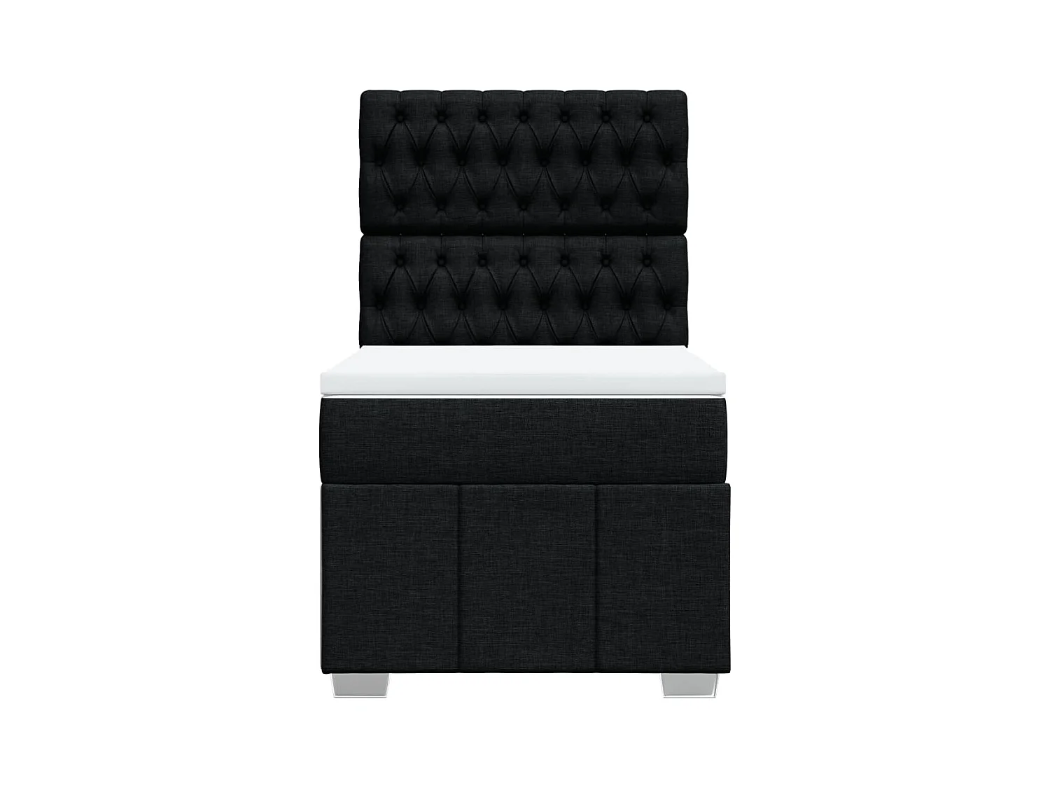 Boxspringbett mit Matratze Schwarz 80x200 cm Stoff