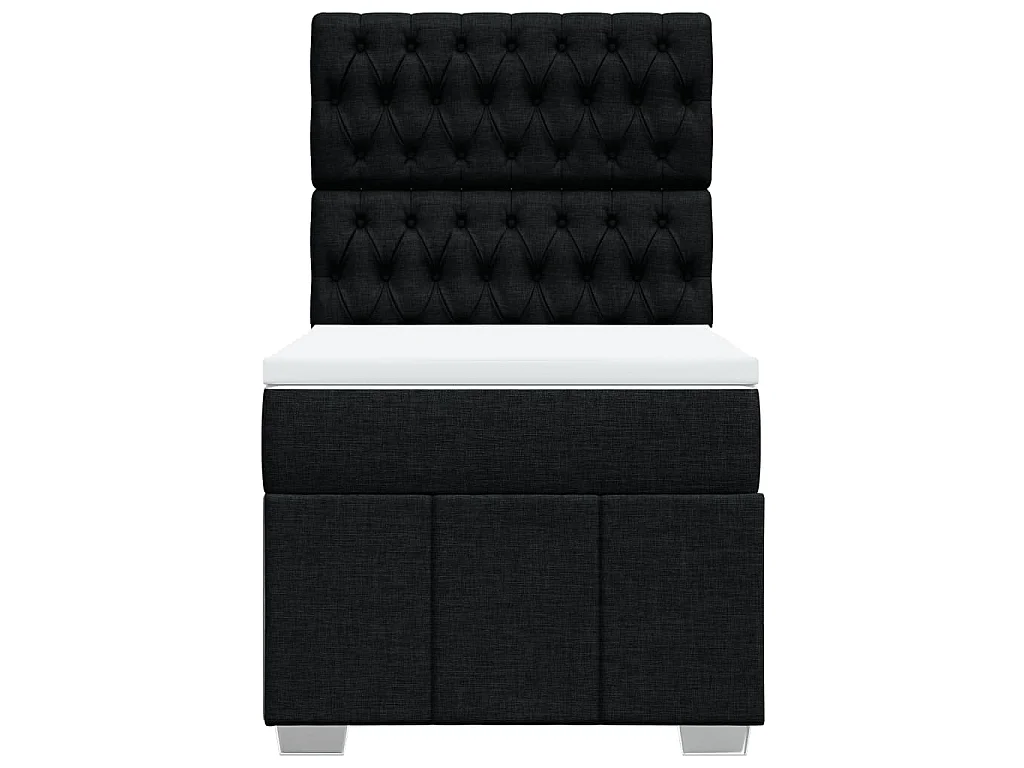 Sommier à lattes de lit et matelas Noir 80x200 cm Tissu