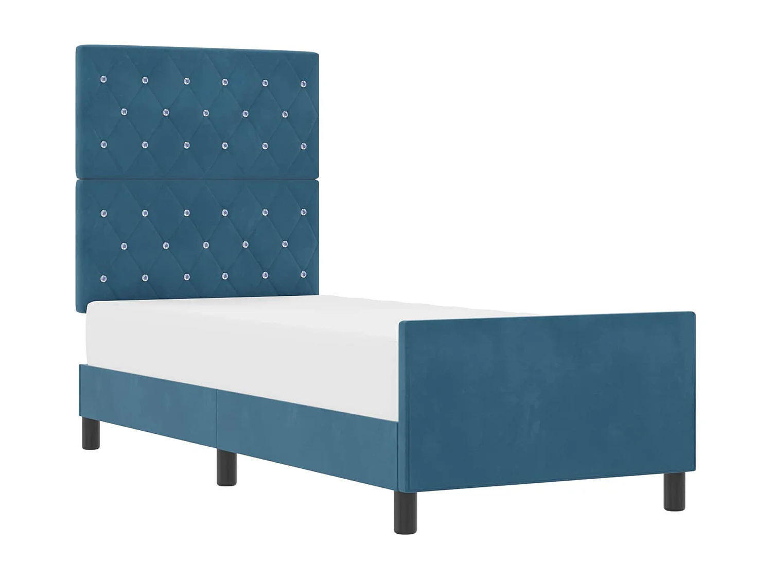 Boxspringbett mit Kopfteil Dunkelblau 80 x 200 cm Samt