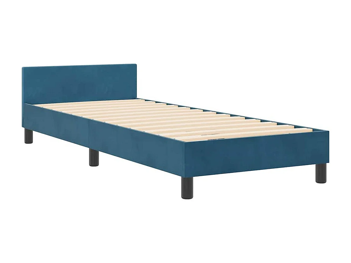 Boxspringbett mit Kopfteil Dunkelblau 80 x 200 cm Samt