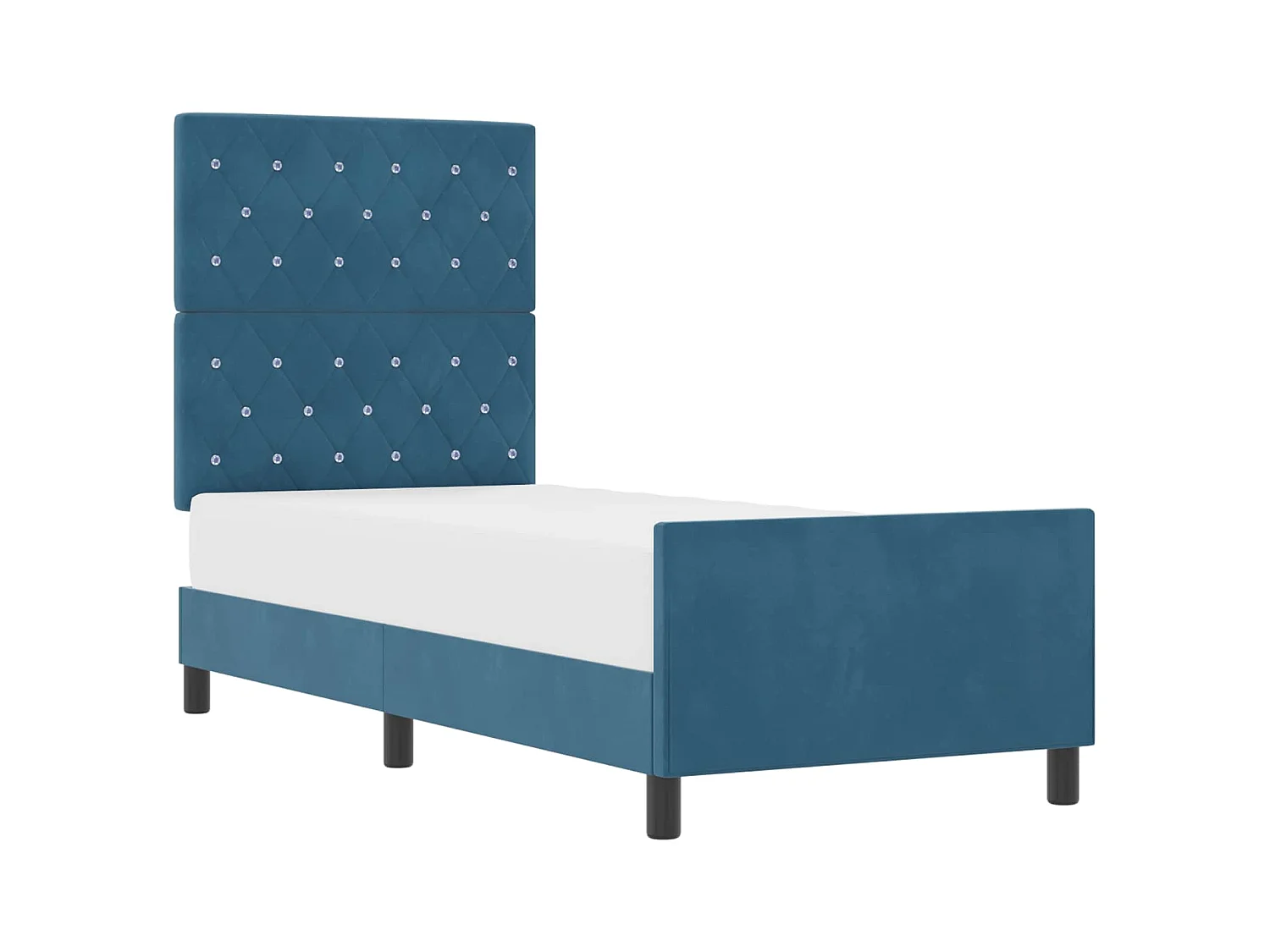 Cama tipo Box Spring Azul Oscuro 80 x 200 cm Terciopelo