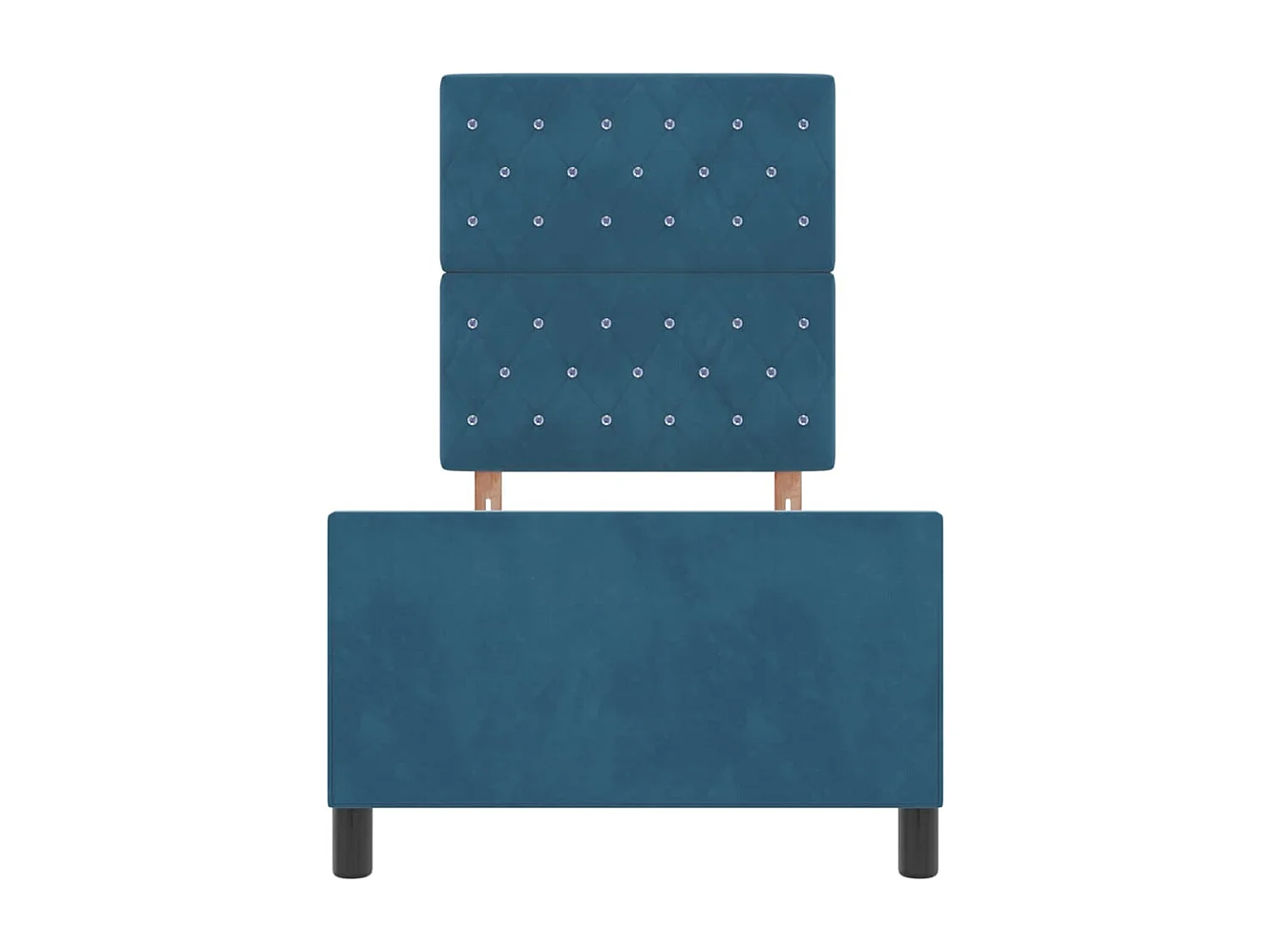Cama tipo Box Spring Azul Oscuro 80 x 200 cm Terciopelo