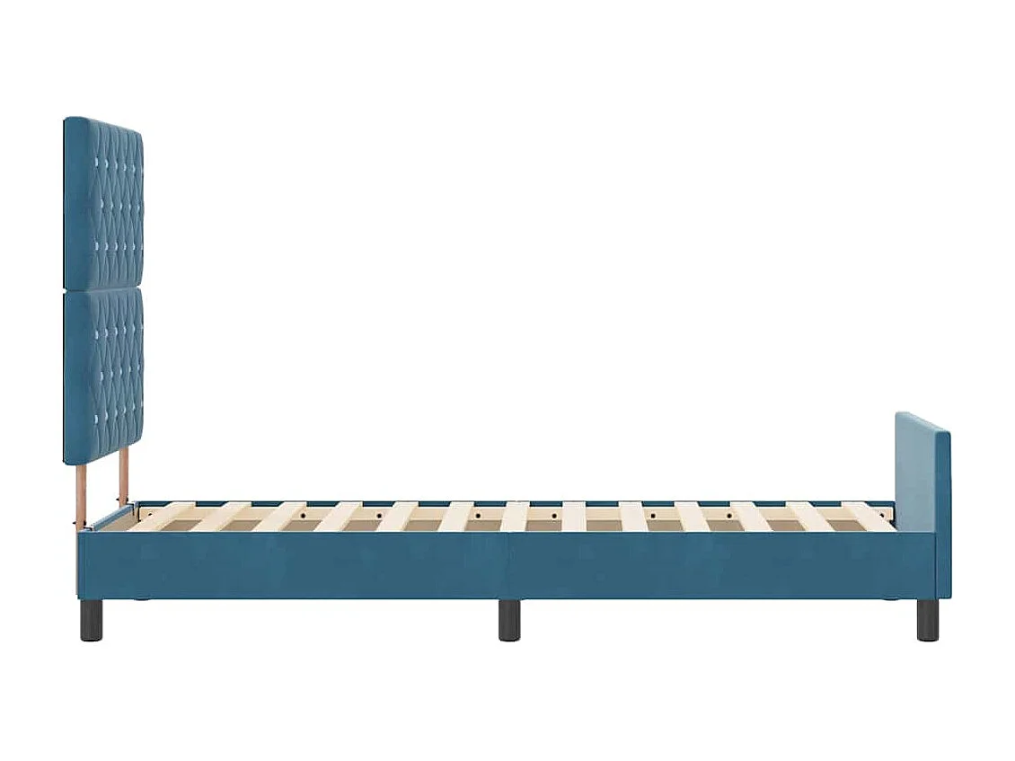 Cama tipo Box Spring Azul Oscuro 80 x 200 cm Terciopelo