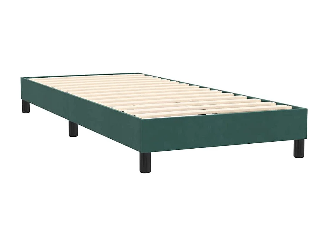 Boxspringbett mit Matratze Dunkelgrün 80x220 cm Samt