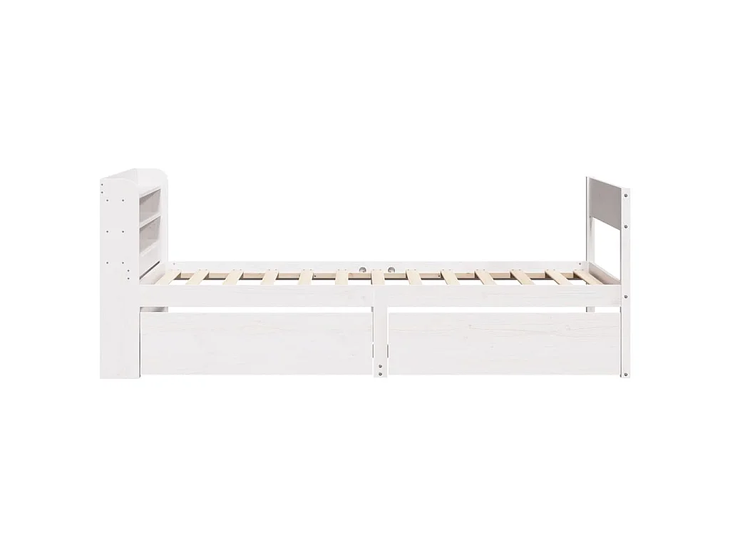 Massivholzbett ohne Matratze Weiß 75x190 cm Kiefernholz