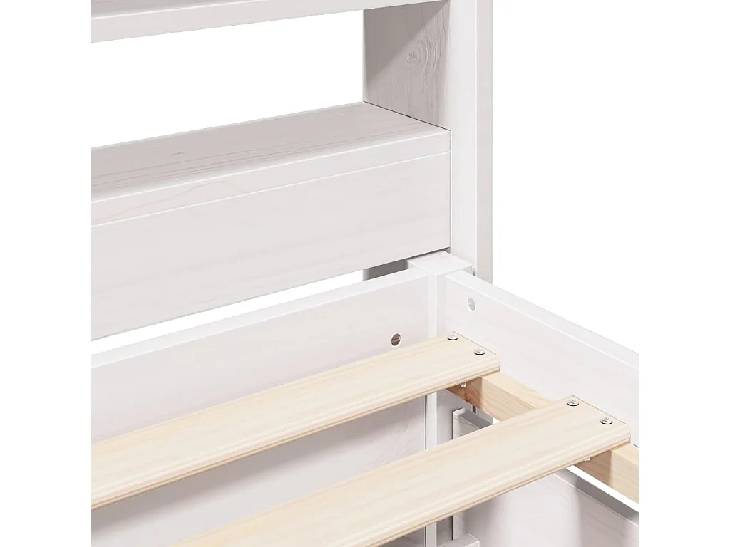 Massivholzbett ohne Matratze Weiß 75x190 cm Kiefernholz