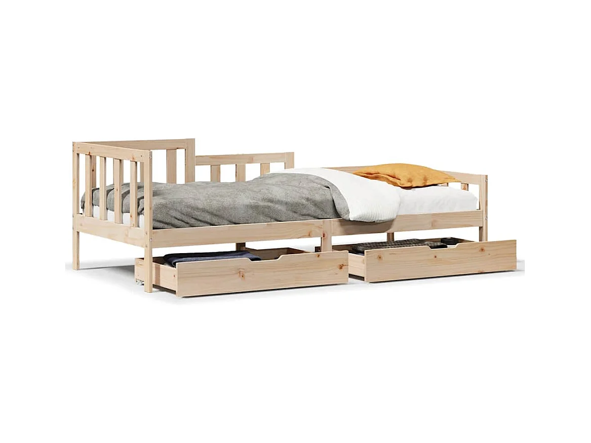 Lit de jour avec tiroirs sans matelas 80x200 cm bois massif