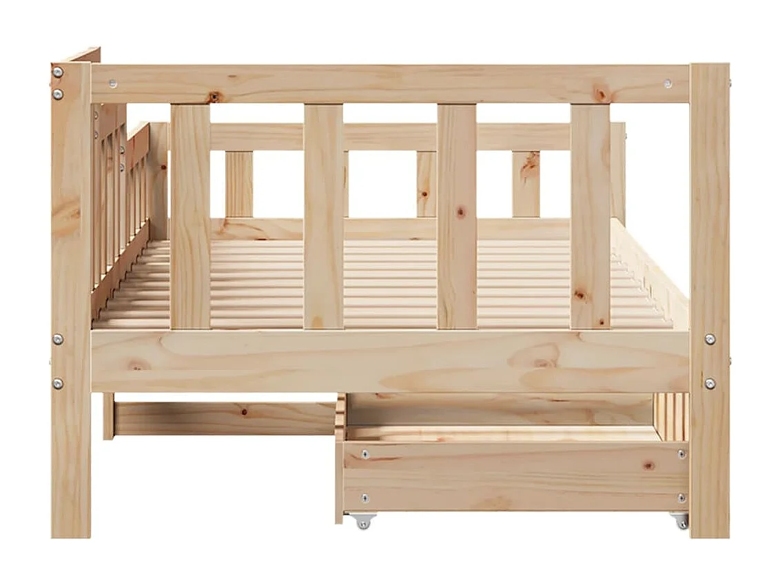 Lit de jour avec tiroirs sans matelas 80x200 cm bois massif