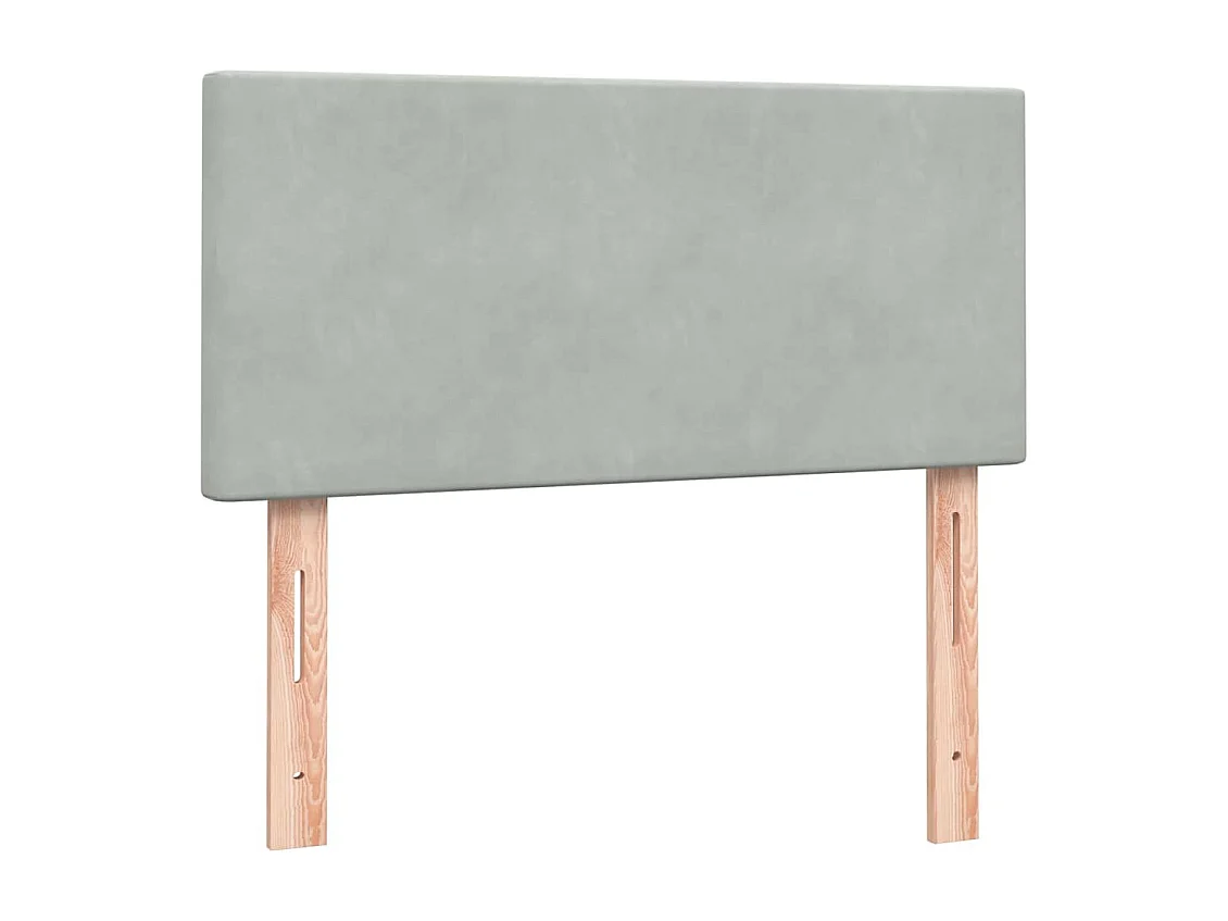 Sommier à lattes de lit et matelas et LED gris clair 80x220 cm velours