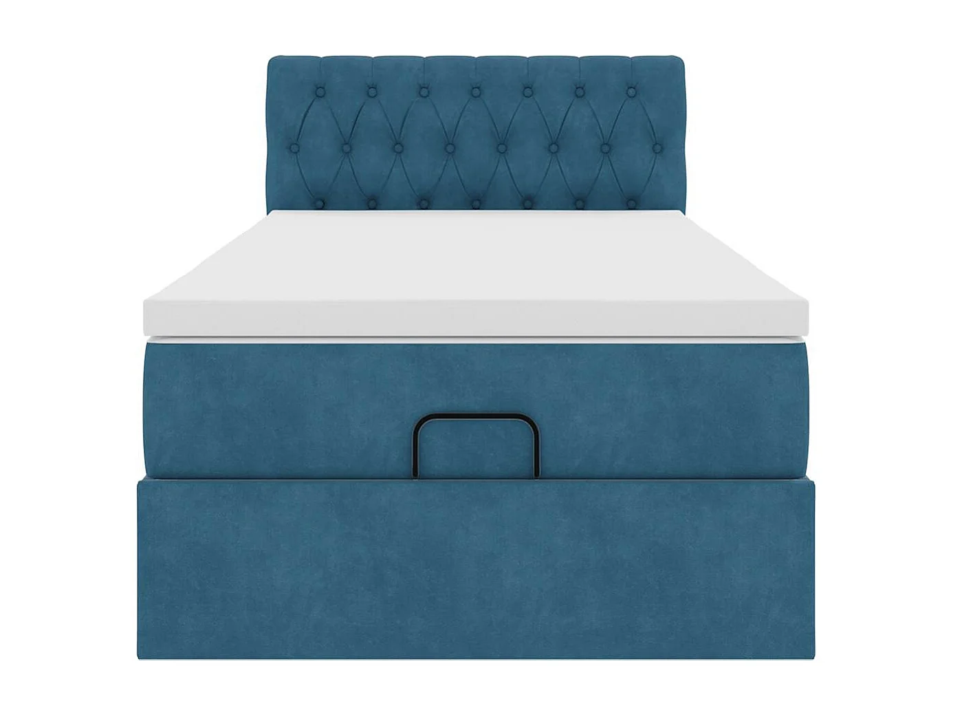 Bed poef met matras en LED's 80x200 cm fluweel donkerblauw