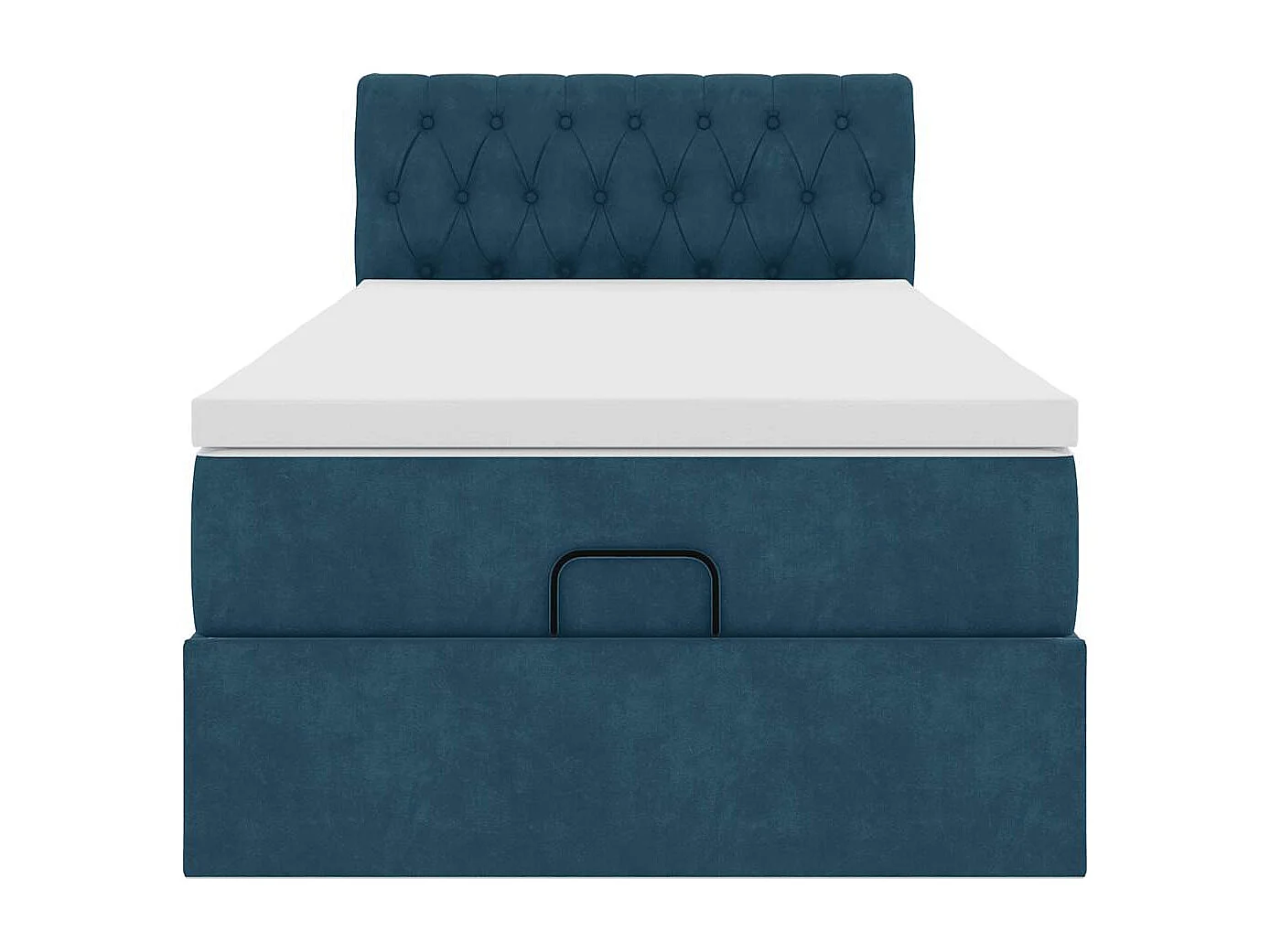 Lit ottoman avec matelas et LED bleu foncé 80x200cm velours