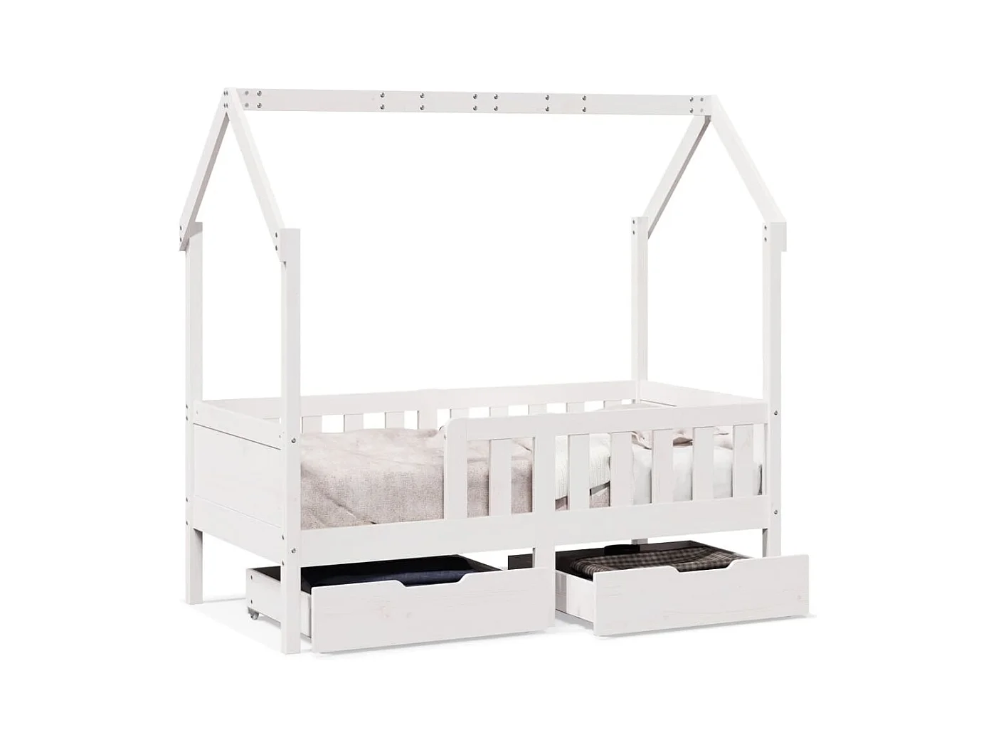 Kinderbett mit Schubladen 80x170 cm Massivholz Kiefer