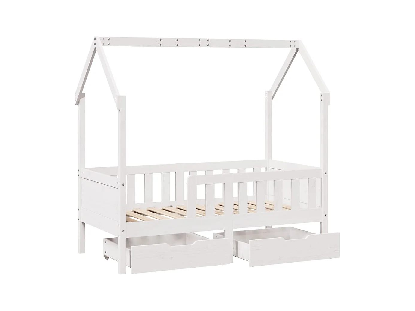 Kinderbett mit Schubladen 80x170 cm Massivholz Kiefer