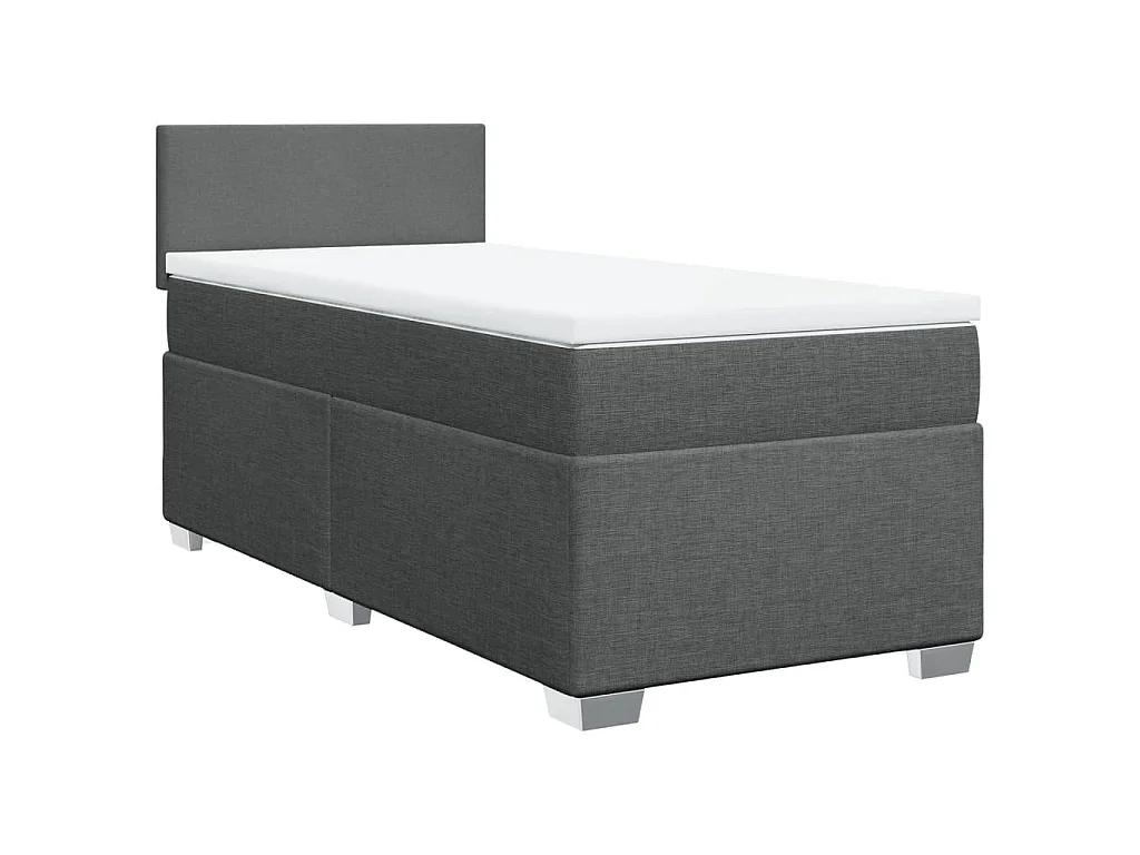 Boxspring met matras stof donkergrijs 80x200 cm