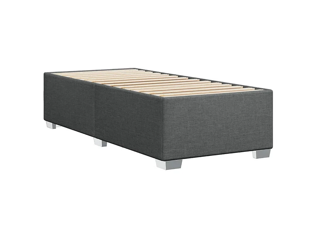 Boxspring met matras stof donkergrijs 80x200 cm
