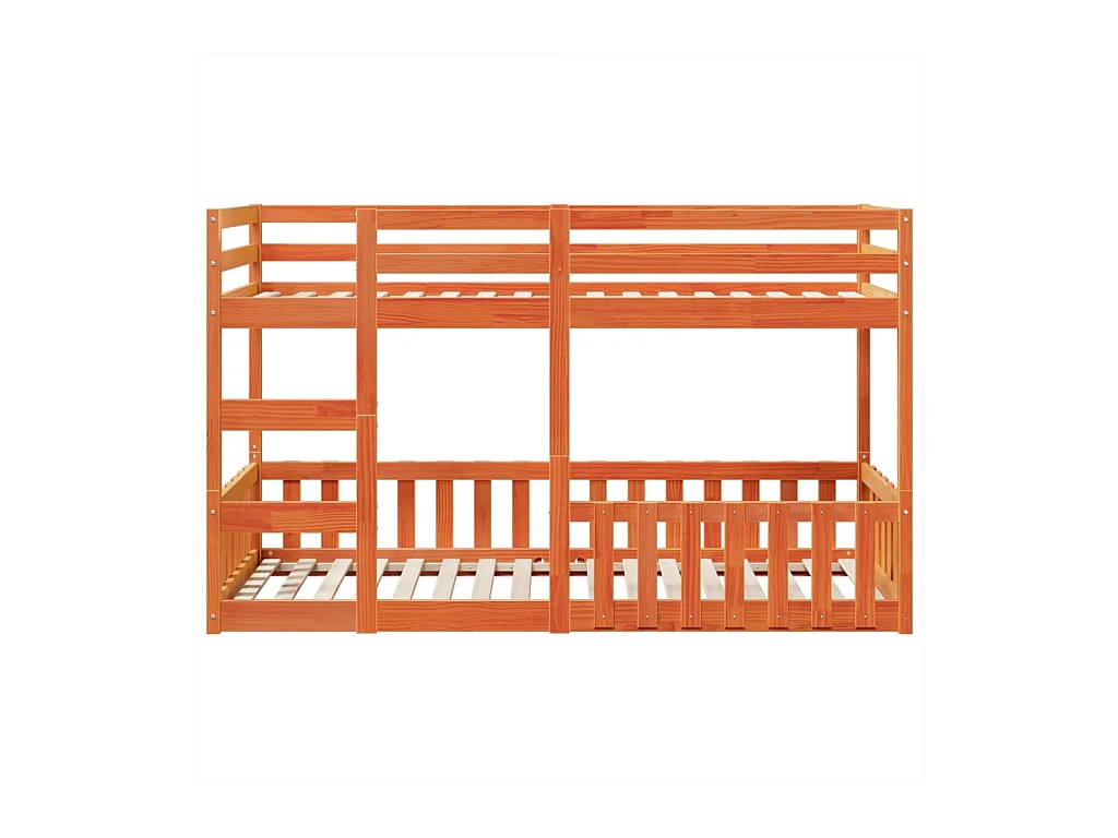 Lit superposé cire marron 80x200 cm bois de pin massif