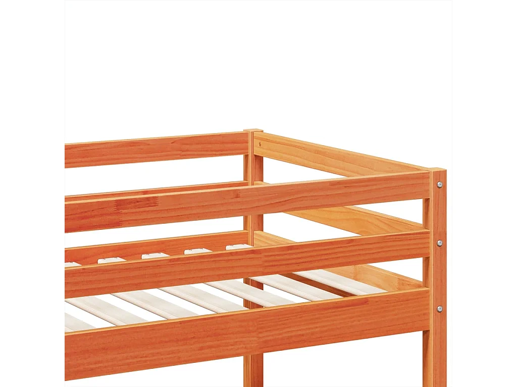 Lit superposé cire marron 80x200 cm bois de pin massif