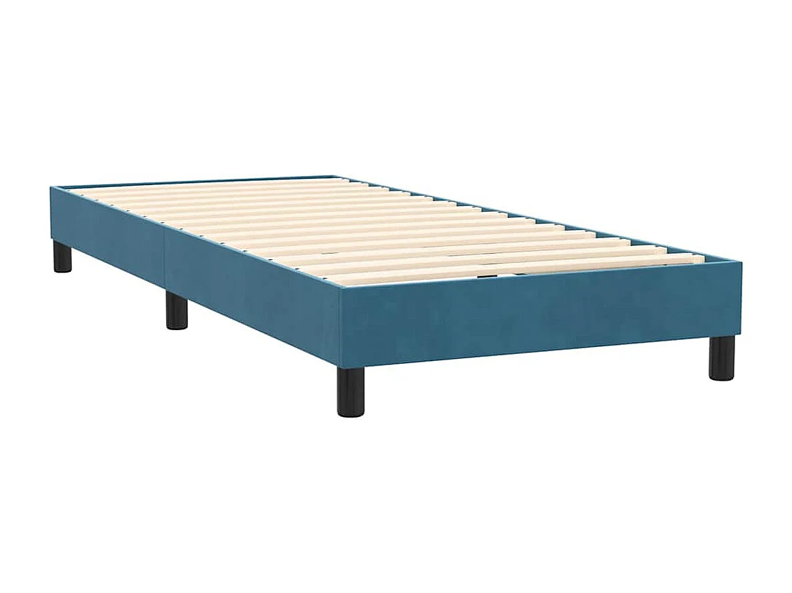 Boxspringbett mit Matratze & LED Dunkelblau 80x220 cm Samt