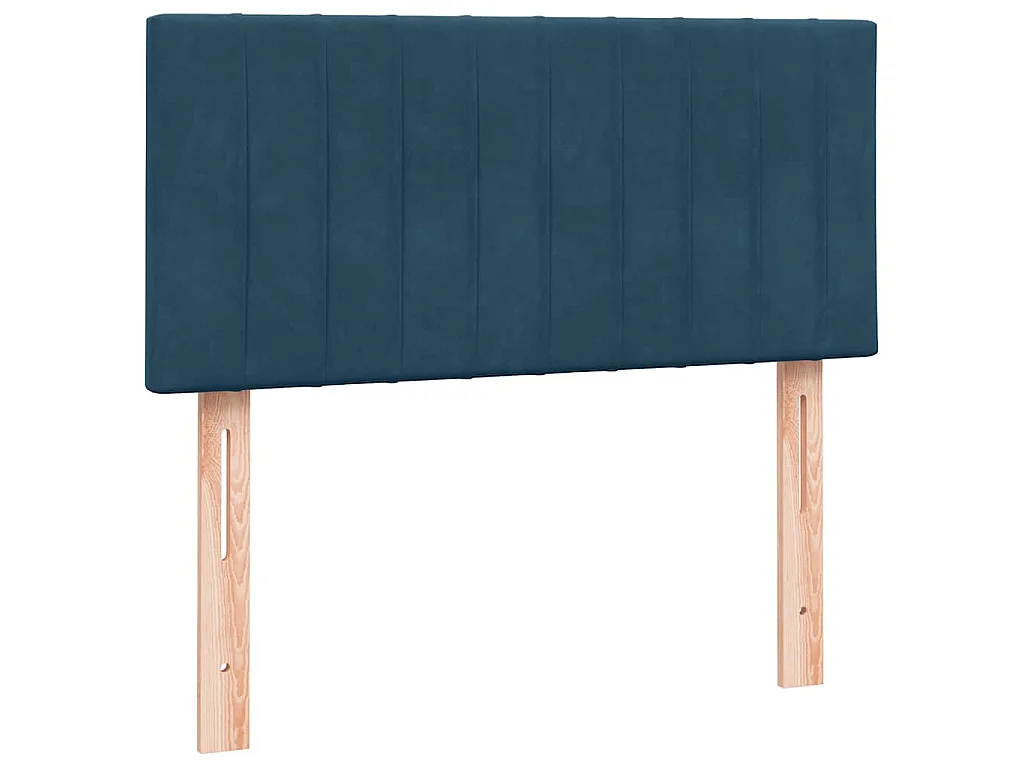Sommier à lattes de lit et matelas et LED bleu foncé 80x220 cm velours