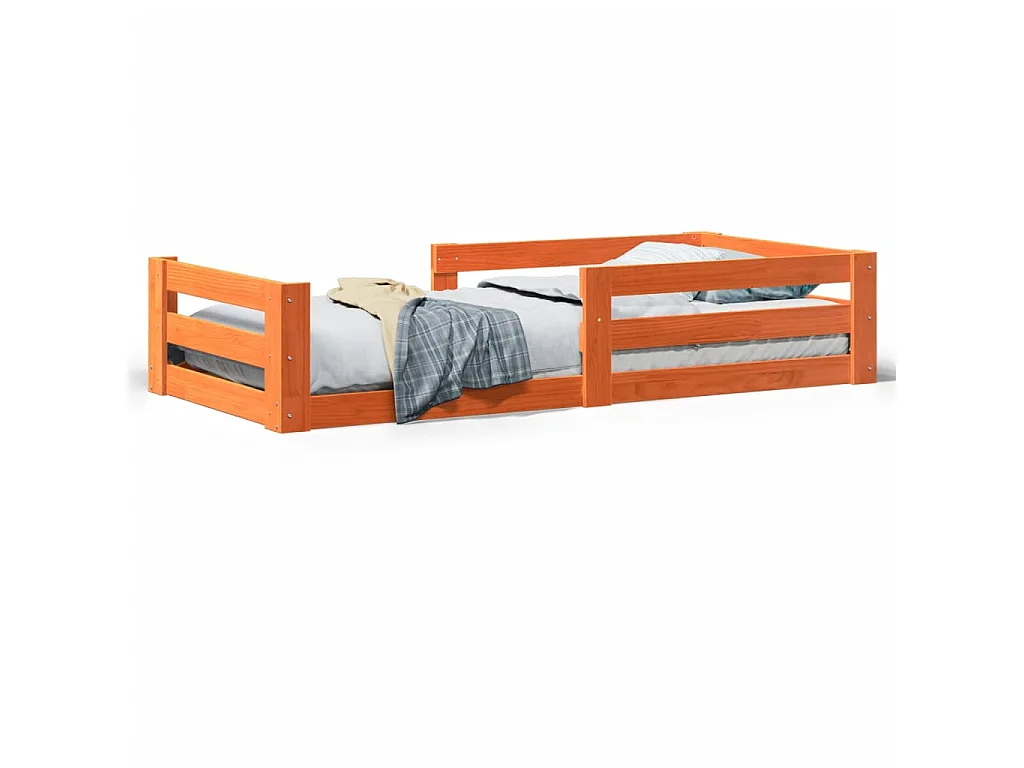 Letto senza Materasso Marrone Cera 80x200 cm Legno di Pino