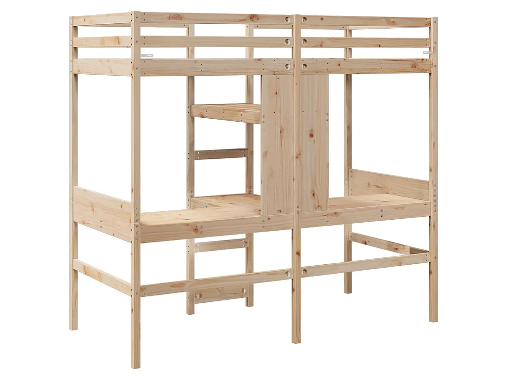 Hochbett ohne Matratze 75x190 cm Massivholz Kiefer