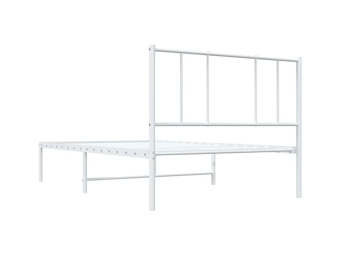 Metallbett ohne Matratze mit Kopfteil Weiß 75x190 cm