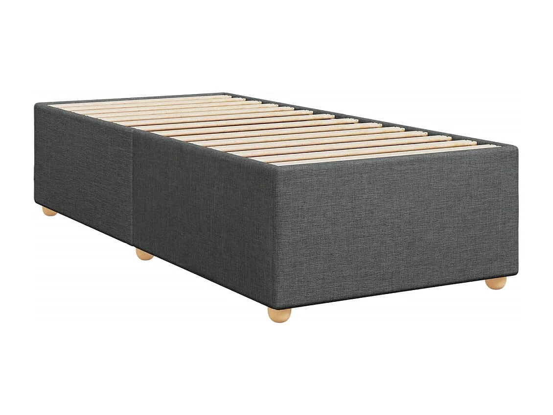 Sommier à lattes de lit avec matelas Gris foncé 80x200 cm Tissu