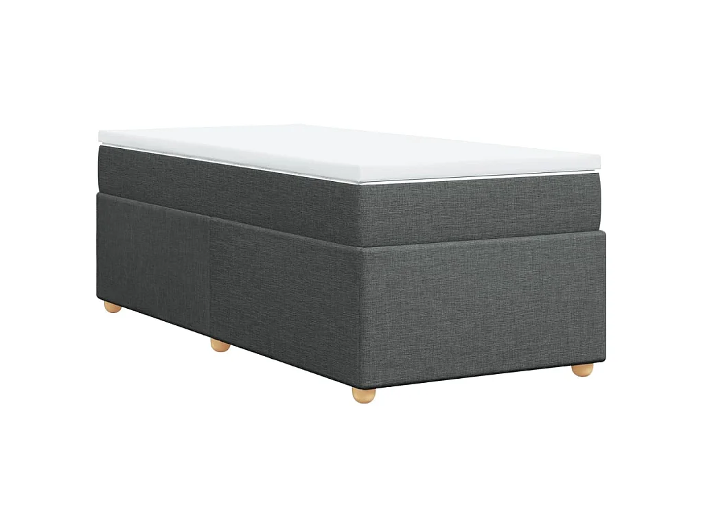 Giroletto a Molle con Materasso Grigio Scuro 80x200 cm Tessuto