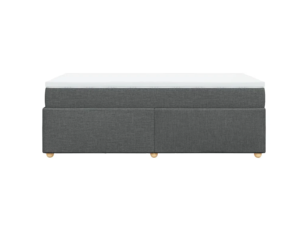 Giroletto a Molle con Materasso Grigio Scuro 80x200 cm Tessuto
