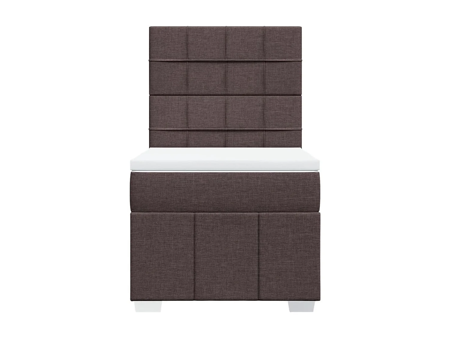 Boxspring met matras stof donkerbruin 80x200 cm