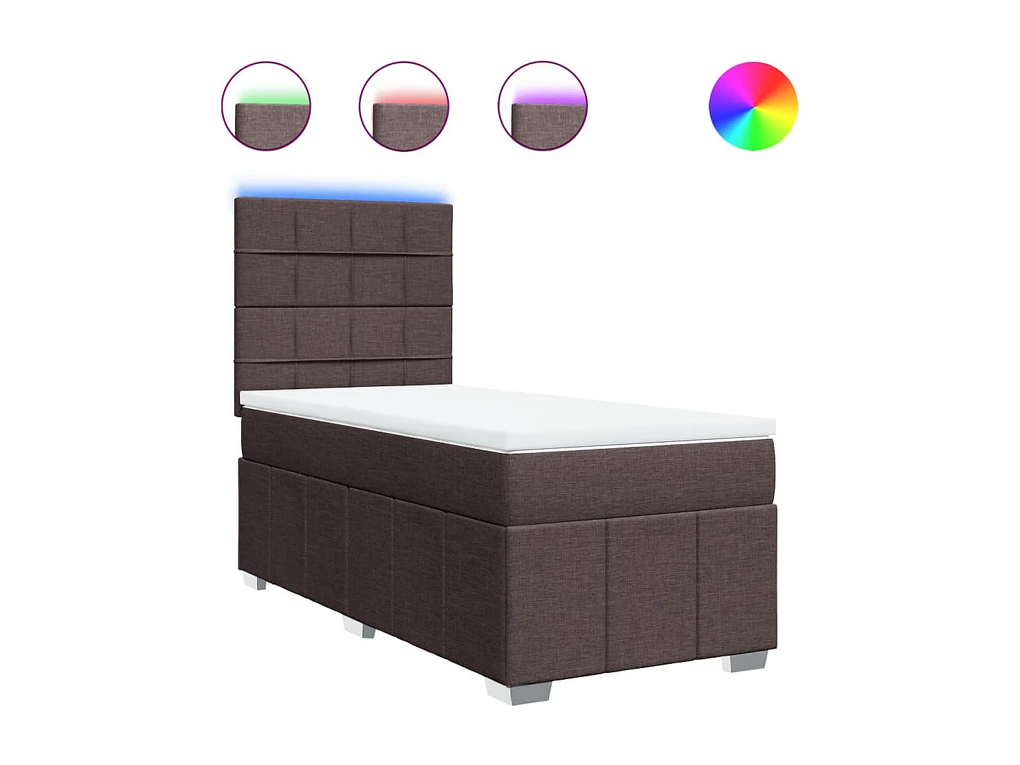 Boxspringbett mit Matratze Dunkelbraun 80x200 cm Stoff