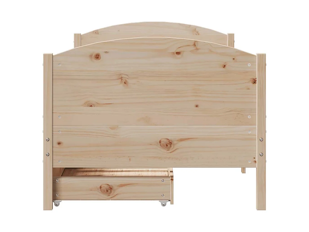 Estructura de cama sin colchón madera maciza pino 75x190 cm