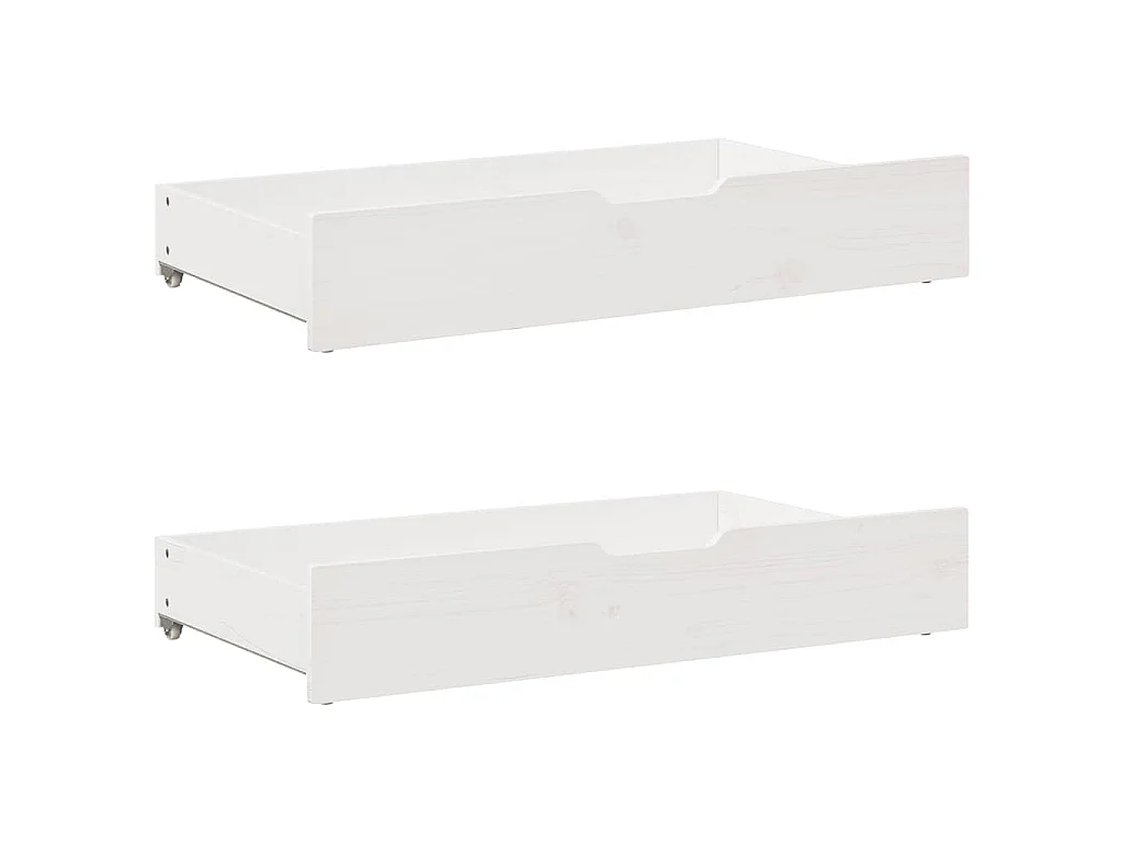 Slaapbank met lades 80x200 cm massief grenenhout wit