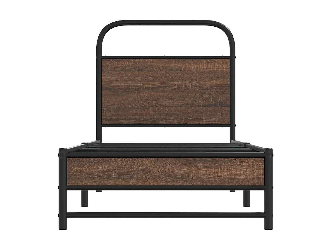 Cadre de lit sans matelas 80x200cm chêne marron bois ingénierie