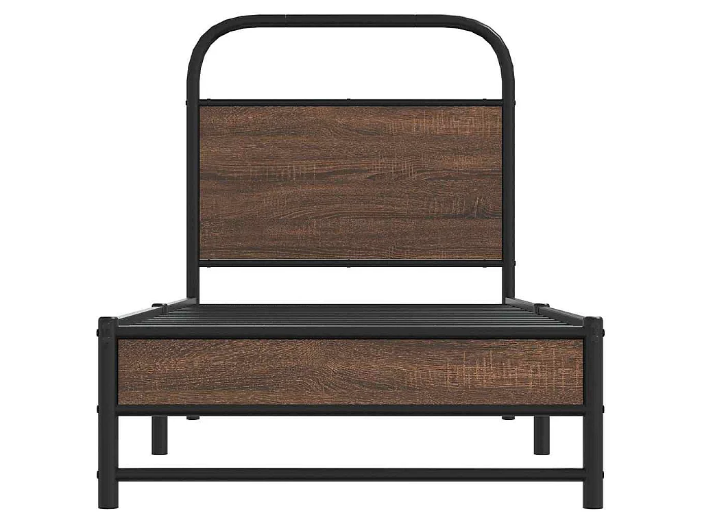 Cadre de lit sans matelas 80x200cm chêne marron bois ingénierie
