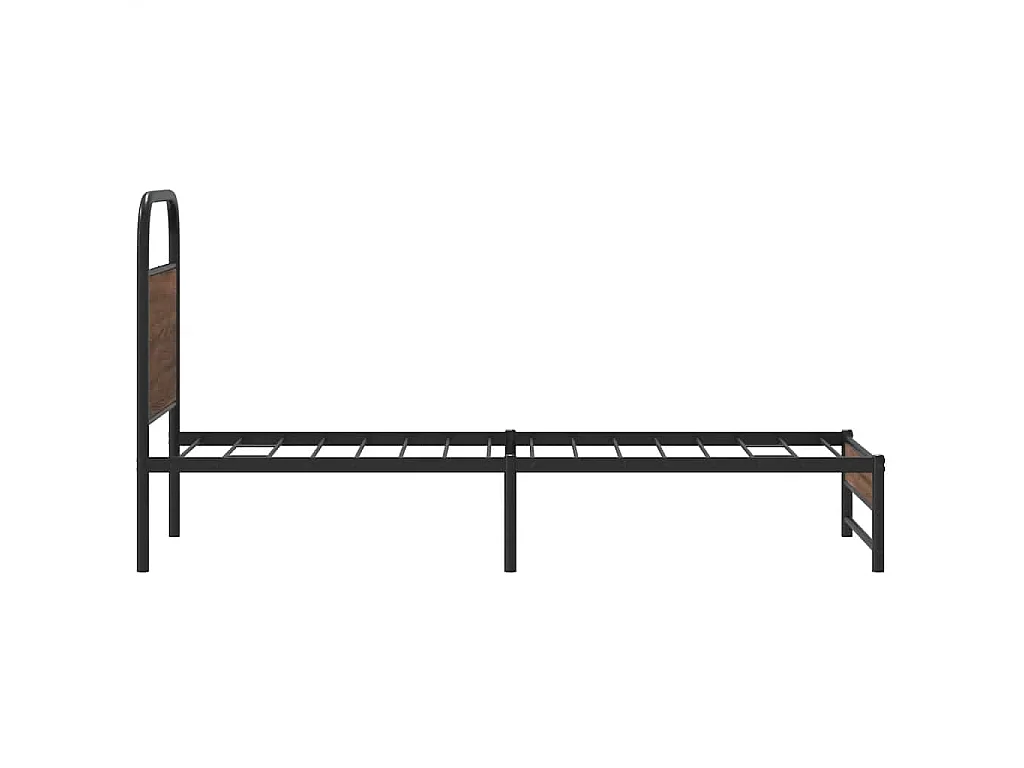 Cadre de lit sans matelas 80x200cm chêne marron bois ingénierie