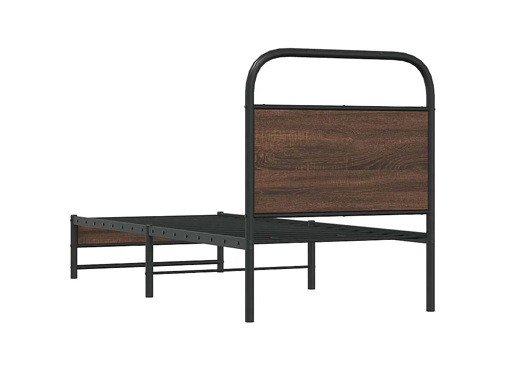 Cadre de lit sans matelas 80x200cm chêne marron bois ingénierie